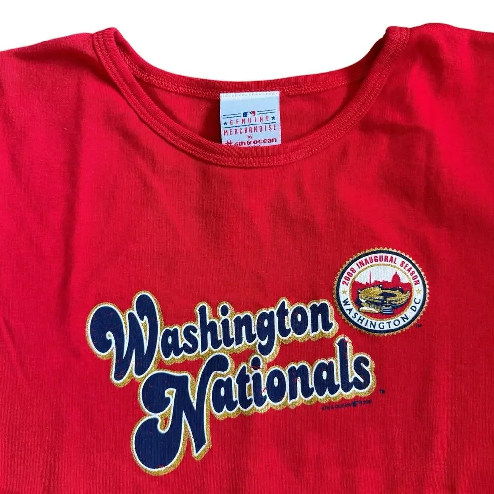 Women's MLB Washington Nationals Baseball Fitted Shirt - Picture 1 of 11